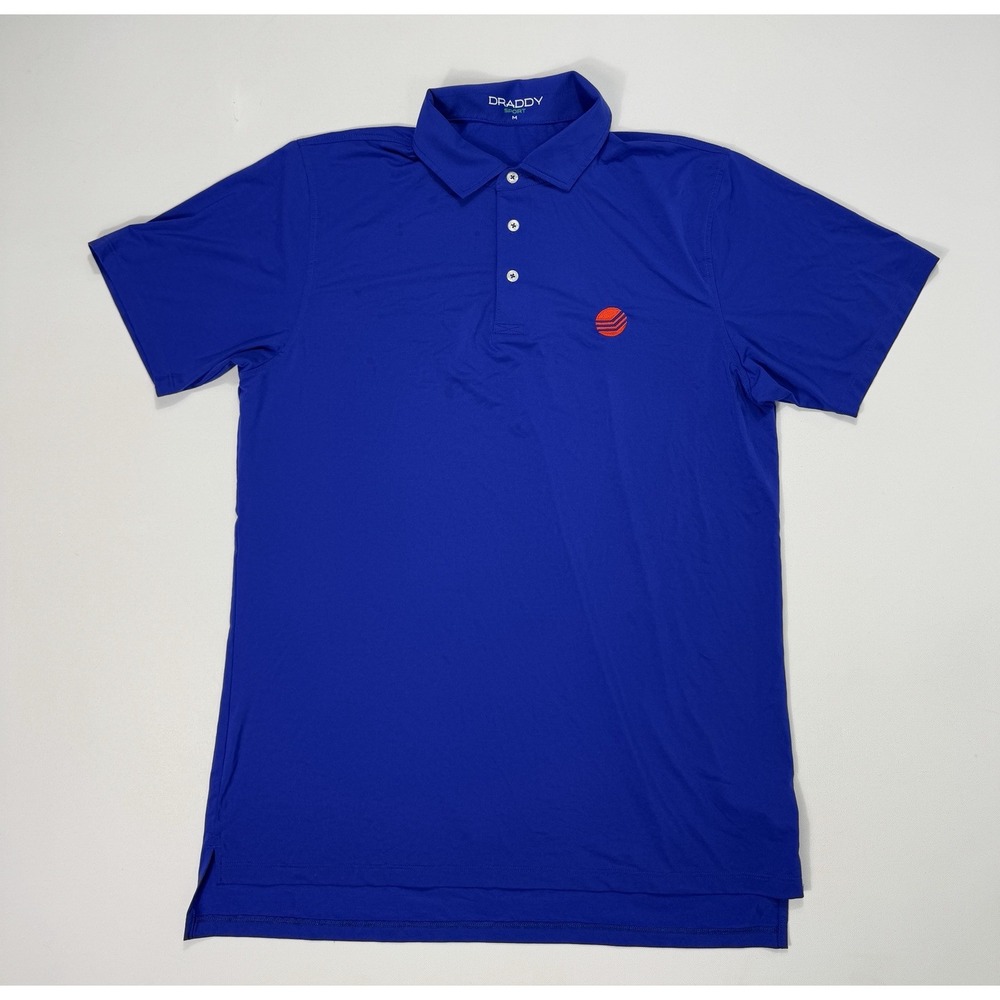 B Draddy Sport Men's Medium Polo Shirt Blue Golf Casual Modern Stretch Classic